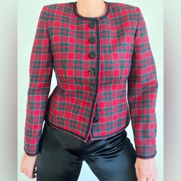 Perfect Vintage Pendleton Check Plaid Short Blazer Jacket - Picture 8 of 9